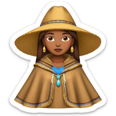 brown skin woman with fashion pancho sticker