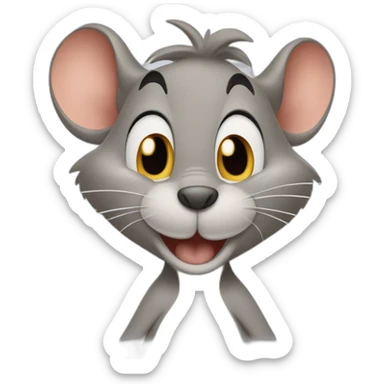Jerry the mouse from the Tom and Jerry cartoon sticker