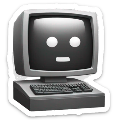 monitor with videogame playing sticker