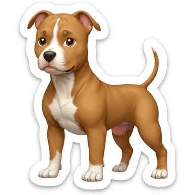 tan pitbull with white spots on paws nose and chest sticker