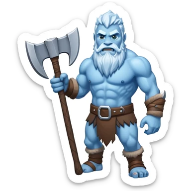 an ice giant carrying an axe sticker