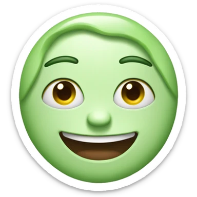 happy face full of green cream that resembles face makeup sticker