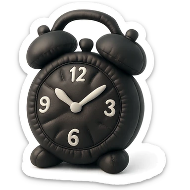 black vintage alarm clock sticker