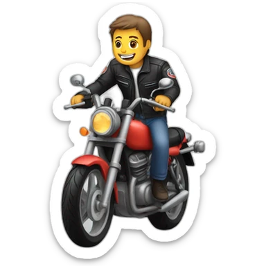 men in motorcycle take a cat sticker