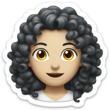 Fit ghost with black curly hair sticker