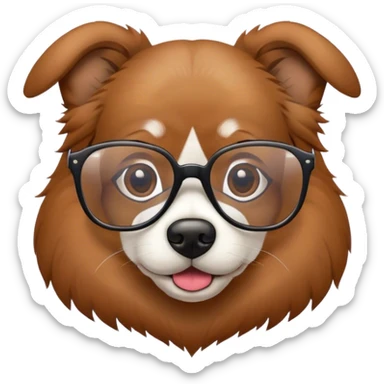 Dog with glasses  sticker
