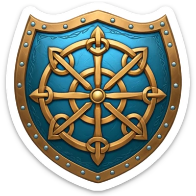 celtic symbols on a shield, world of war craft style sticker