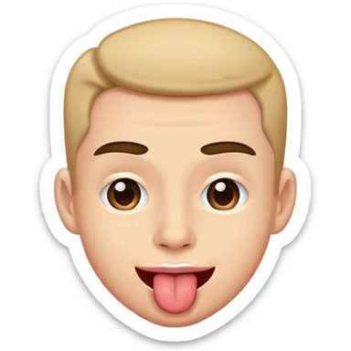 lifting one eye brow but smirk with tongue out sticker