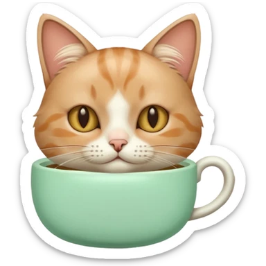 Pastel-Mint-Seafoam-Tea-Cat sticker