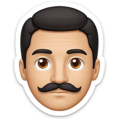 Tan man with black hair and mustache  sticker