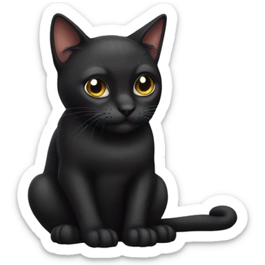 Black cat  sticker