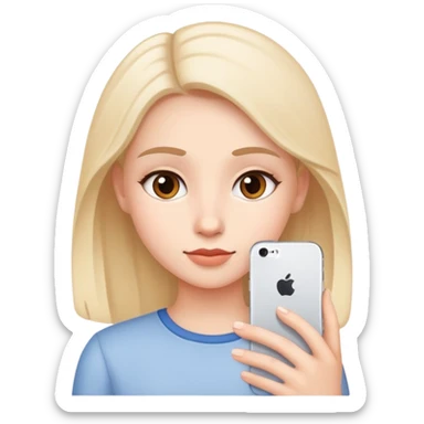 Girl on iphone sticker