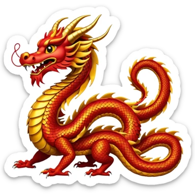 chinese dragon happy new year sticker