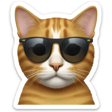 Cat with sunglasses sticker