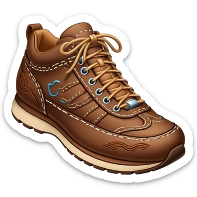 Running shoe that has western theme  sticker
