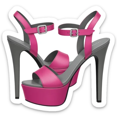 Fuchsia and gray platform sandles sticker