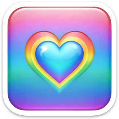 heart with a rainbow holographic effect sticker