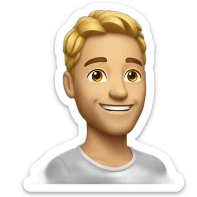 Un emoji  con cara feliz y que ponga anas sticker