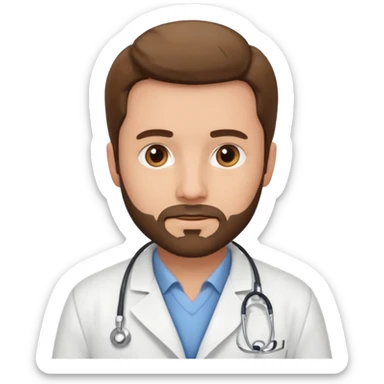 Male doctor little beard sticker