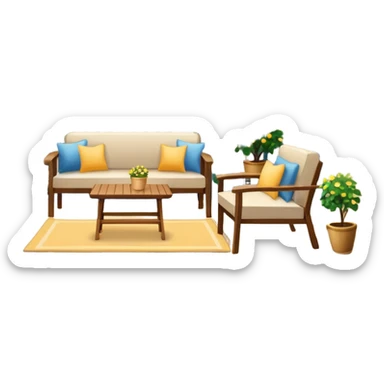 Patio with gold lights sticker