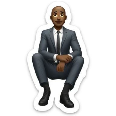 Man sitting with a lot of money sticker