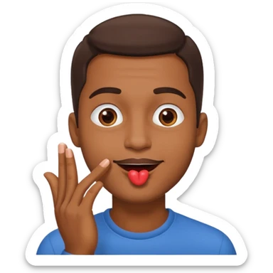 Un homme brun qui envoi un bisous sticker