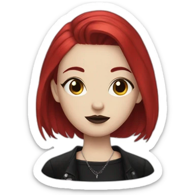 goth girl with short red hair sticker