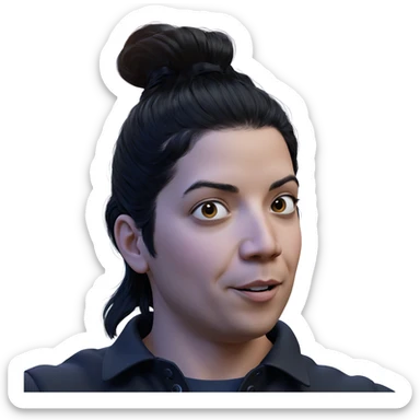 black haired boy portrait sticker