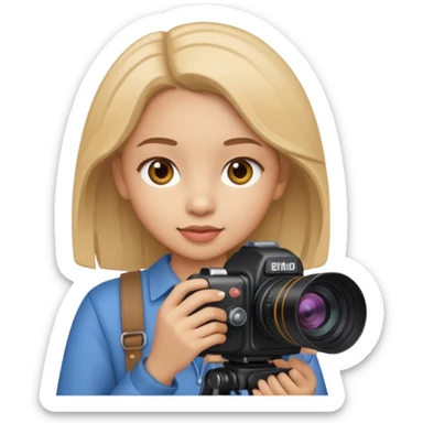 one girl from media production company create a photo sticker