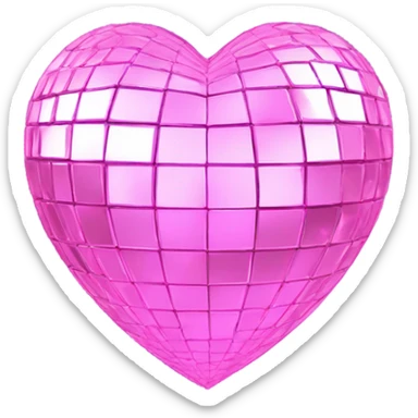 Baby pink disco ball heart that sparkles  sticker