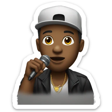 a rapper with a mic in his  sticker