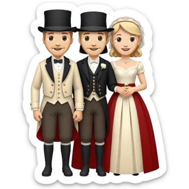 marriage low poly historical WHITE PEOPL sticker