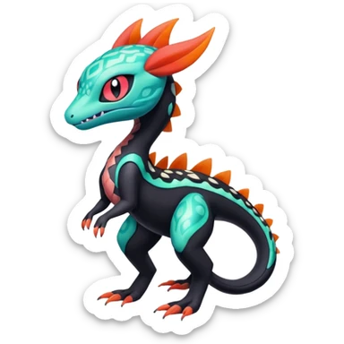 Meloetta-Guilmom-Salandit-Trico-Pokémon-Fakémon-fusion-hybrid-creature sticker