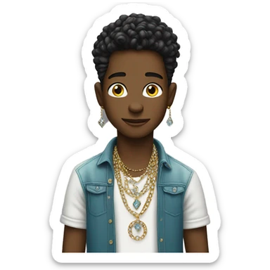 "stylish boy with jewelry" sticker