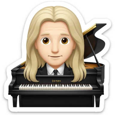 a long haired pianist sticker