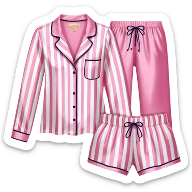 Striped pink and white silk Victoria’s Secret pajama set sticker