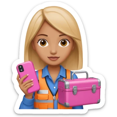 nig girly cellphone with a pink mini toolbox sticker