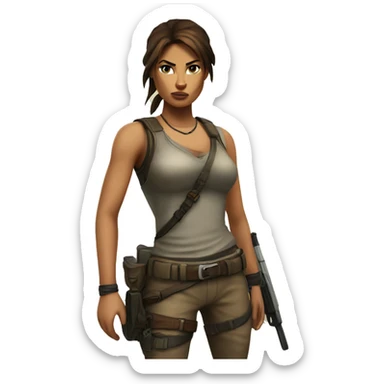 lara croft sticker