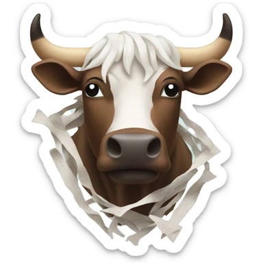 A shredded bull sticker