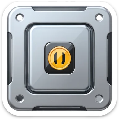 A futuristic microchip emoji made of polished silver chrome, minimal circuit details, smooth metallic surface, soft lighting, iOS emoji style, centered, clean white background sticker