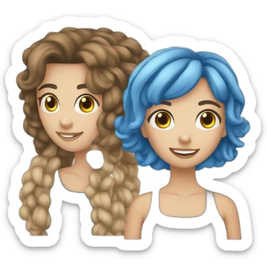 Cliente, salão, loira, olho azul sticker