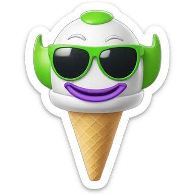 Buzz lightyear with sunglasses eat icecream sticker