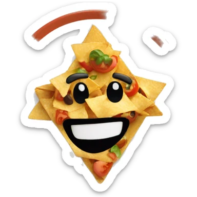 Smiling Supreme nachos on a plate sticker