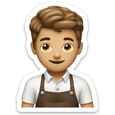 barista boy making latte art sticker