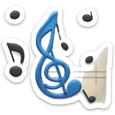 Capital J resembling a musical note inside of a square sticker