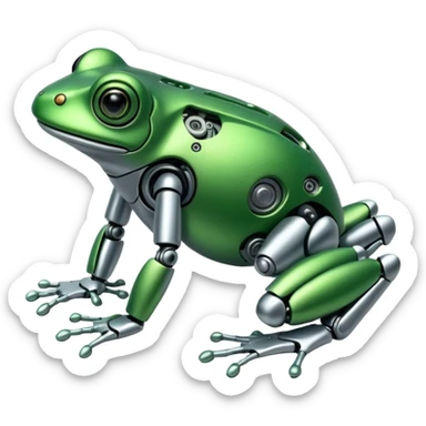 robotic frog sticker