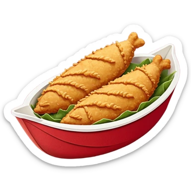breaded chicken tenders in a red paper food boat  sticker