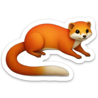 mongoose red white orange on a pillow sticker