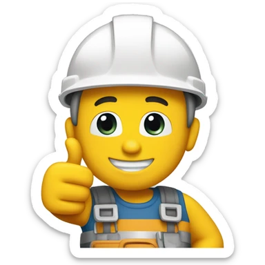 bob the builder with white helmet giving a thumbs up sticker