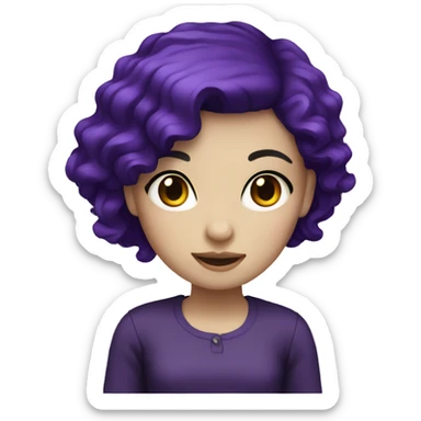 pale girl with dark purple hair sticker